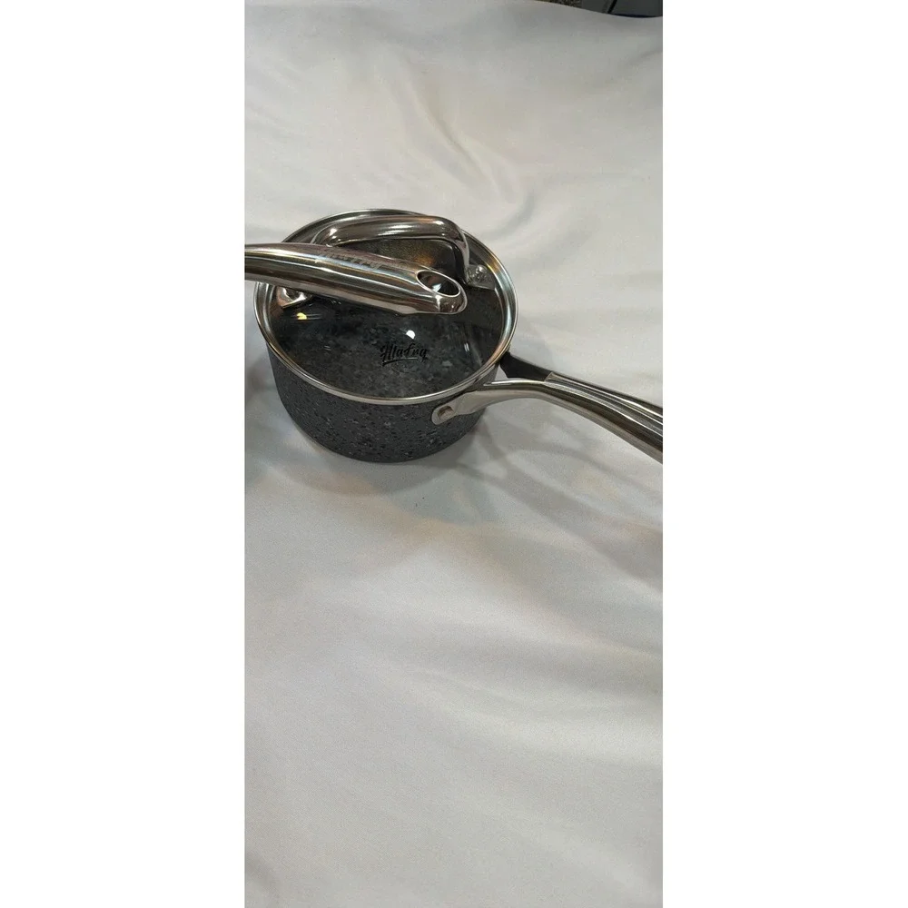 Hlafrg 6 Piece Speckle Cookware Set‎ in Black And Charcoal